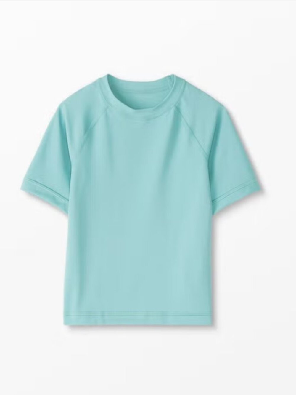 Hanna Andersson Short Sleeve Rash Guard Top Light Blue Aqua Sz 2 2T